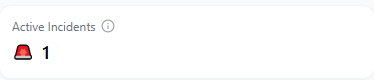 Screenshot showing the Active Incidents card on the dashboard
